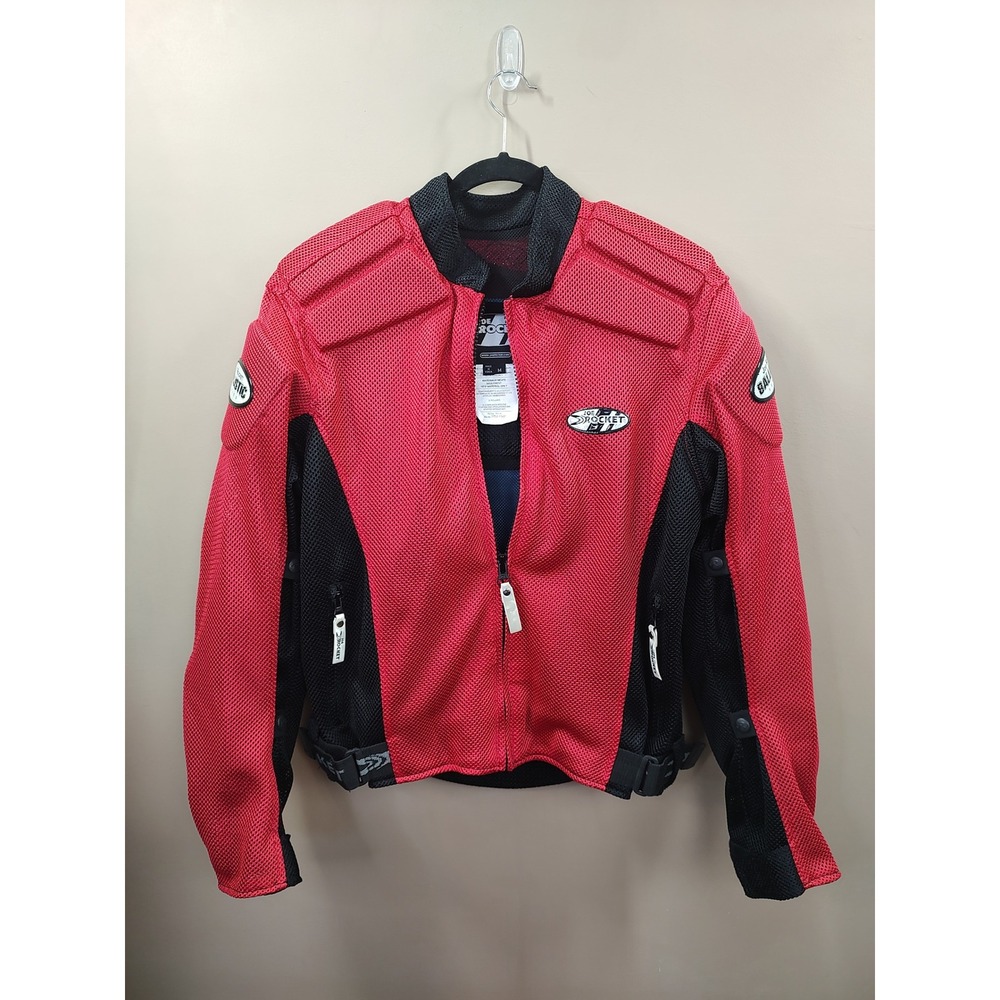 Joe Rocket Ballistic Series Red Black Mesh Motorcycle Jacket Padded Mens Medium